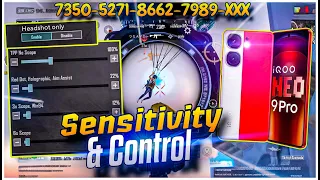 3.2 UPDATE SENSITIVITY 💥 DEADLY CLOSE RANGE IN IQOO NEO 9 PRO SMOOTH + 90FPS PUBG / BGMI TEST 2024⚡