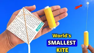 Newspaper Smallest kite , how to make kite , flying tiniest mini kite , patang kese banate hai