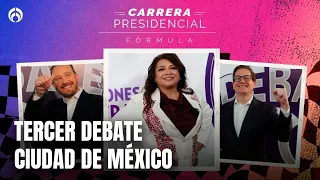 Clara Brugada, Santiago Taboada y Salomón Chertorivski se enfrentan en el debate chilango