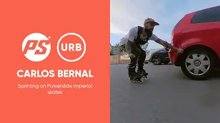 Carlos Bernal sprinting on Powerslide Imperial skates