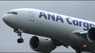 ANA Cargo Boeing 777F JA772F Landing and Takeoff [NRT/RJAA]