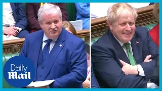 Boris Johnson laughs at Scottish MP Ian Blackford's attacks during PMQs