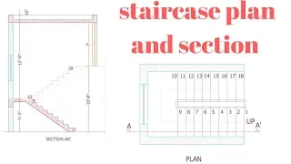 How to Draw Staircase Plan & Section in AutoCad (Hindi )