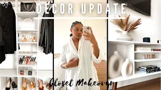 MOVING VLOG PART II | CLOSET MAKEOVER, BUILDING FURNITURE, DECORATING TV STAND + BAR CART & MORE