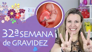 32ª SEMANA DE GESTAÇÃO | 8 Meses, Como está o bebê, Contrações, Palpites | 3º TRIMESTRE DE GRAVIDEZ