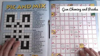 ASMR Gum Chewing and Crossword / Arrowword Puzzle Book (Mouth Sounds) and Whispering #1