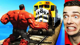 Can ULTRA HULK Stop THE TRAIN In GTA 5? (Superhero Mods)