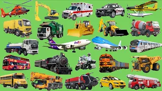 Police Cars, Ambulances, Fire Trucks, Trucks, Cars, Buses, Planes | Learn Names of Transport