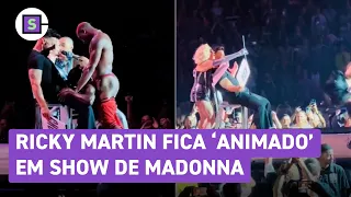 Ricky Martin gera burburinho nas redes sociais ao aparecer 'animado' em show da Madonna
