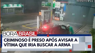 PM prende ladrão que foi "buscar arma" para assaltar posto de gasolina I Bora Brasil