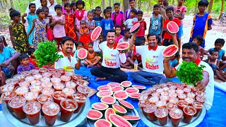 Pudina Watermelon Juice prepared for village Kids | 40kg Watermelon Juice | villfood Kitchen