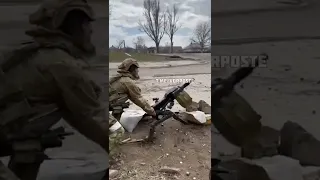 Ukraine War - Chechen Soldier Using AGS-17 Granade Launcher