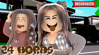 24 HORAS VIVENDO EM UM MUNDO MARROM NO BROOKHAVEN - Roblox