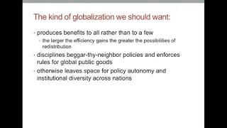The kind of globalization we should want, Dani Rodrik