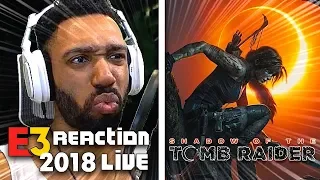 TOMB RAIDER : SHADOW OF THE TOMB RAIDER  LIVE REACTION! - XBOX [E3 2018] | runJDrun