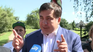 EBU Lithuania Saakashvili protests near Russian embassy