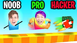 Can We Go NOOB vs PRO vs HACKER In DRAW CLIMBER!? (UNLOCKED BEST LEGS!!)