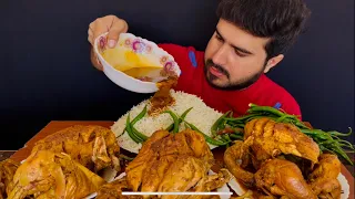 ASMR EATING*CHICKEN CURRY* 3 WHOLE CHICKEN CURRY+GREEN CHILLI+EXTRA GRAVY || MUKBANG SHOW