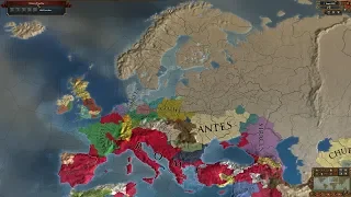 Europa Universalis 4 AI Timelapse - Extended Timeline + Rebalanced Automatic Develompent Mods 2-3000