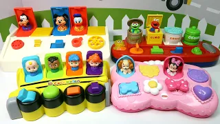 4 Different Pop Up Pals Toys - Sesame Street, Cocomelon, Mickey Mouse and Friends