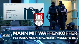 HAMBURG: MANN MIT WAFFENKOFFER festgenommen - Polizei-Großaufgebot bei Hausdurchsuchung