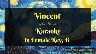 Vincent by Don McLean, Karaoke in Female Key B HQ