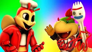 [FNAF/SFM] TOY STORY 4 FORKY JOLLIBEE BOWSER JR VS BALDI'S BASICS ANIMATRONICS (Toy Story 4 )