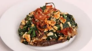 Bacon & Spinach Stuffed Portobello Mushrooms Recipe - Laura Vitale - Laura in the Kitchen Ep 401