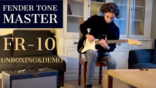 Fender | Tone Master | FR-10 | speaker | unboxing | tone volume hiss test | SG | Strat | no talk
