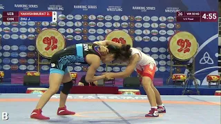 1/2 WW - 50 kg: D. YAKHSHIMURAT (UZB) v. J. ZHU (CHN)