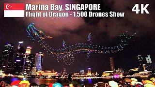 Legend of Dragon Gate Drone Show! Huge Crowd at Marina Bay, Singapore 🇸🇬 - CNY 2024 [4K]