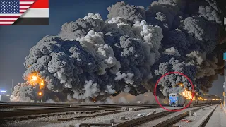 GIANT EXPLOSION IN YEMEN! A huge Houthi train with Iranian weapons blown up by a Tomahawk Salvo!