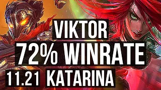 VIKTOR vs KATARINA (MID) | 72% winrate, 3/0/2 | KR Diamond | 11.21