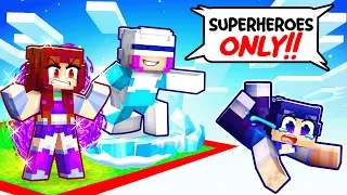 TRAPPED On SUPERHERO ONLY ONE CHUNK In Minecraft!