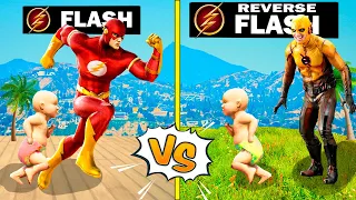 FLASH FAMILY VS REVERSE FLASH FAMILY In GTA 5!