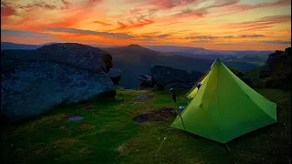Wild Camping at BAMFORD EDGE Solo Hiking & Camping in the Peak District Mam Tor & Great Ridge