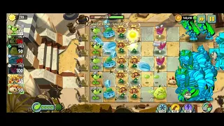 Level 59 in Plants vs Zombies 2 ;Pyramid of Doom - Endless Zone ! Threepeater