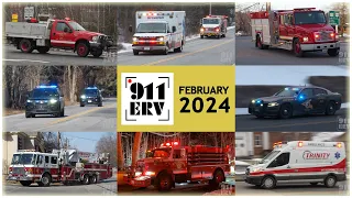 Fire Trucks, Ambulances, and Police Cars Responding Compilation | February 2024