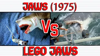 LEGO Jaws vs Jaws (1975) - Brody Kills the Beast Scene | Comparison