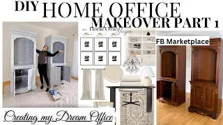 HOME OFFICE MAKEOVER | DIY BUILT-INS PT.1 | 2023 HOME UPDATES