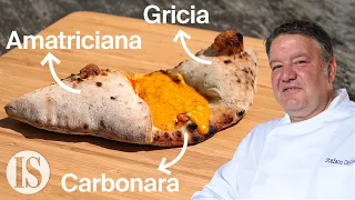 Epic Roman Calzone with Carbonara, Gricia and Amatriciana by Pizza Master Stefano Callegari