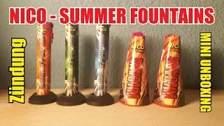 SUMMER FOUNTAINS - NICO FEUERWERK // MINI UNBOXING // +ZÜNDUNG