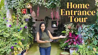 Home Entrance Tour||Front Garden tour|| Balcony Decor Ideas||Home Entrance Decor||Plants collection