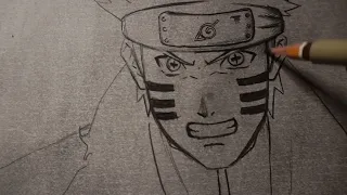 Draw Uzumaki Naruto kyuubi Mode #anime #drawing