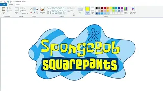 How to draw the SpongeBob SquarePants logo using MS Paint | How to draw on your computer