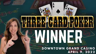 🟢 3 CARD POKER WINNING WITH JAMIE at Downtown Grand Casino Las Vegas