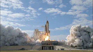 Close up view of rocket launching.