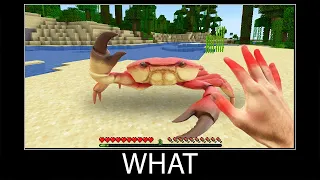 Minecraft wait what meme part 287 realistic minecraft Crab