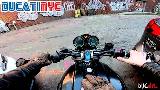 taking the road ahead | FAST and SPICY motorcycle commute in Brooklyn, NYC on Ducati Monster v1379