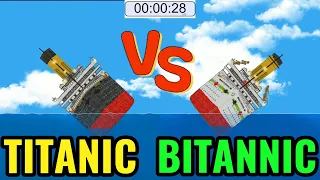 SHIP BATTLE - TITANIC vs BRITANNIC Sinking Time (FRONT VIEW) - Floating sandbox